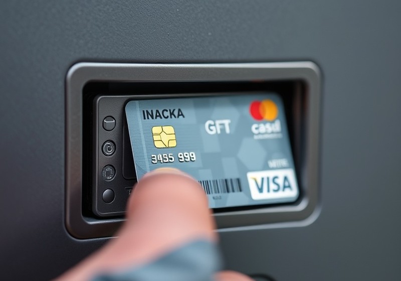 Self-service terminal fitted with anti-skimming protection